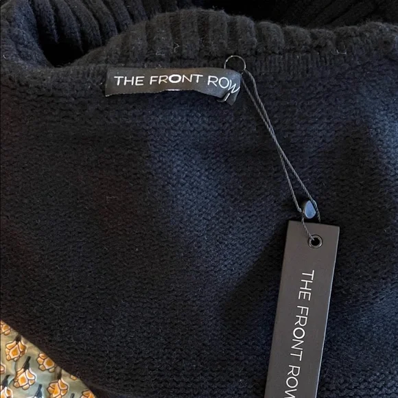 The Front Row Black Turtleneck Cashmere and Cotton long Sweater, NWT